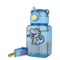 GUCHIGU Kids Blue & Yellow Sipper Water Bottle With Straw 600 ml-26
