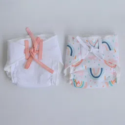 Yellow Doodle Peach Hearts Doodle Dry Nappies Small Pack Of 2 - Peach-picture-49