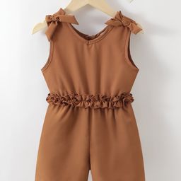 Kookie Kids Short Sleeves Jumpsuit Solid Colour - Brown-image-6