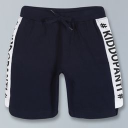 Kiddopanti Side Taped Cut And Sew Knee Length Shorts - Navy Blue-image-97