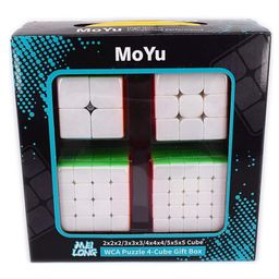 NEGOCIO Pack of 4 Speed Cube Set Stickerless Speed Cube Bundle Gift Packing Games Toy (Color May Vary)-16