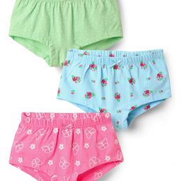 Honeyhap PremiumCotton Elastane Knit Hipsters With Butterfly & Floral Print Pack Of 3 - Navy Peony Tander Touch & Fandango-image-55