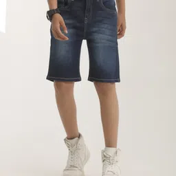 Zion Denim Mild Washed Shorts - Navy Blue-picture-24