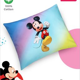 Babyhug Disney Cotton Rectangular Pillow Mickey & Friends Digital Print | Soft & Breathable| Removable Washable Cover Purple-13
