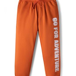Pine Kids Cotton Knit Full Sleeves Text Printed Lounge Pant - Orange-picture-19