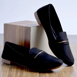 Shoetopia Metal Strip Detailed Ballerinas - Black-picture-45