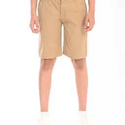Zion Cotton Woven Solid Chino Shorts - Beige-picture-6