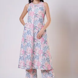 Anni Designer Floral Printed Round Neck A-Line Kurta With Palazzos-image-22