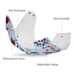 SuperBottoms BASIC Reusable Cloth Diaper for babies 0-3 Years | Freesize Adjustable, Washable and Reusable Cloth Diaper for babies | Shell with insert | Pack of 1 | Red Flowers image 2