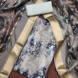 KALINI Printed Pure Cotton Unstitched Dress Material-image-79