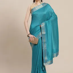 Anouk Zari Border Banarasi Saree-image-97