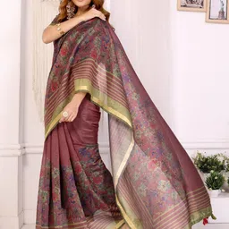 JYA Printed Celebrity Inspired Banarasi Silk Saree For Women-picture-37