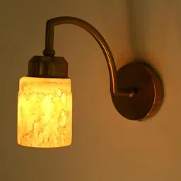 SOMIL Orange Printed Glass Cylinder Shaped Wall Lamp-image-55