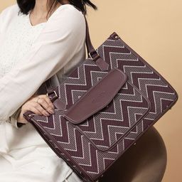 Pramadda Pure Luxury Ethnic Motifs Printed Structured Tote Bag-image-35