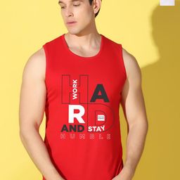 WOOSTRO Pack Of 2 Printed Combo Cotton Gym InnerwearVests VWS26(HARD RED)(PLAIN WHITE)-picture-43