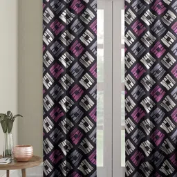 Myntra Elegant Homes Blue & Pink Geometric Room Darkening Door Curtain-image-51