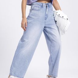 glitchez Women Airy Denim Mid-Rise Heavy Fade Pure Cotton Skater Fit Jeans-image-38