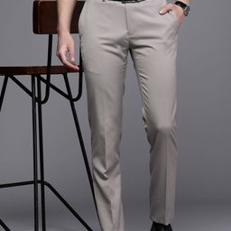 Raymond Men Self Design Textured Slim Fit Formal Trousers-image-61