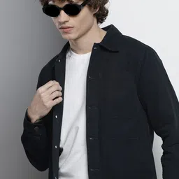 The Indian Garage Co Men Navy Blue Tailored Jacket-picture-40