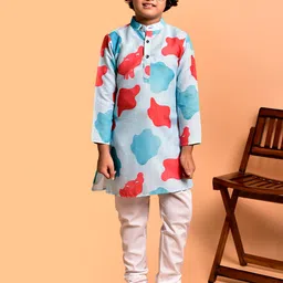 PRINTCULTR Boys Abstract Printed Regular Kurta with Churidar-12