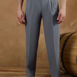 DENNISON Men Relaxed Baggy Fit Mid-Rise Easy Wash Pleated Korean Pants-image-13