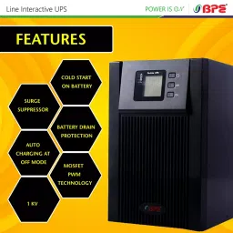 BPE MF Series 1 kVA Online UPS 1 Amp for 3 nos. 7 Ah Internal Batteries, MF1101B3 image 3