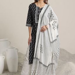 Libas Women Floral Printed Regular Gotta Patti Kurta sets-image-96
