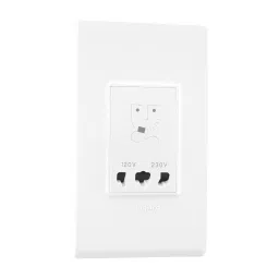Legrand Shaver Socket with Plate Allzy 4 Module Glossy White, 6811 55-44