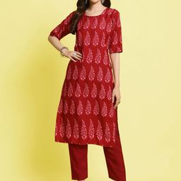 Ethnic basket Women Multicoloured Poly Crepe Kurta Sets-picture-31