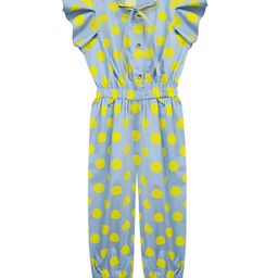 A T U N Girls Blue & Yellow Printed Basic Jumpsuit With Ruffles-image-51