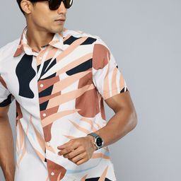 Flying Machine Geometric Printed Pure Cotton Casual Shirt-image-96