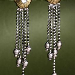 Sangria German Silver-Plated Artificial Studded Contemporary Drop Earrings-15