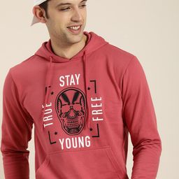 HERE&NOW Full Sleeves Typography Printed Hooded Sweatshirt-image-15