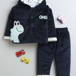 BUMZEE Infant Boys Printed Hooded Long Sleeves Sweatshirt With Joggers-image-69