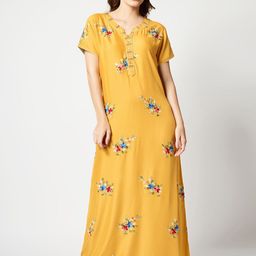 Zeyo Floral Embroidered Maxi Nightdress-picture-17