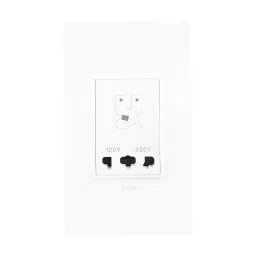 Legrand Shaver Socket with Plate Allzy 4 Module Glossy White, 6811 55 image 2