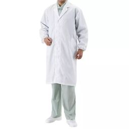 AS ONE Antielectricity Wear Men White Coat Type L Size 100% Polyester White, 520-14
