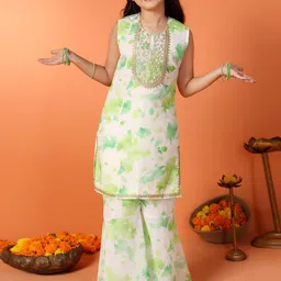 FASHION DREAM Girls Printed Regular Kurta with Sharara-image-85