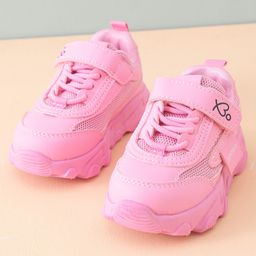Babyoye Velcro Closure Solid Colour Sneakers - Pink-picture-23