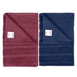 Divine Casa 100% Cotton 250 GSM Quick Dry Bath Towel Navy and Burgundy Pack of 2  Navy and Burgundy-image-47