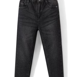 Babyhug Denim Full Length Washed  Jeans with Stretch - Black-image-65
