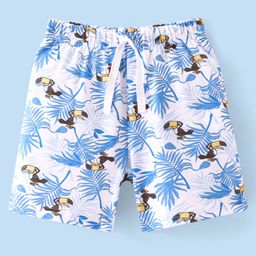 Babyhug Cotton Knit Tropical & Tiger Print Shorts - Grey-image-1
