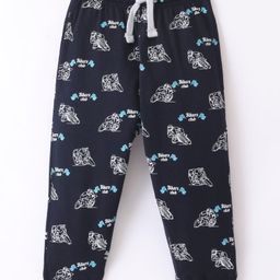 Doreme Single Jersey Knit Ankle Length Lounge  Pant Biker Print - Space Navy-image-31