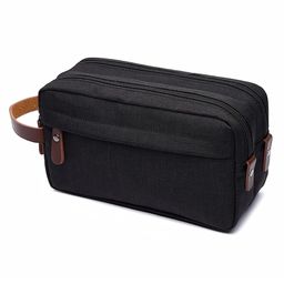 House of Quirk Toiletry Bag for Men and Women Portable Travel Shaving Dopp Kit Water-Resistant Cosmetic Bag Travel Organizer Storage for Accessories (Black)-image-95