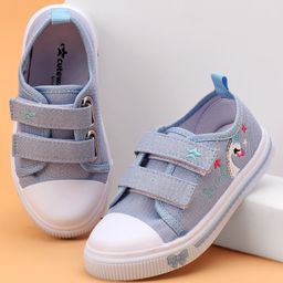 Cute Walk by Babyhug Casual Shoes With Velcro Closure and Swan Embroidery - Blue-image-17