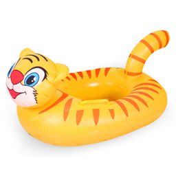 Toysire Inflatable Swimming Float Tiger Shape Ring Mat for Pool and Beach Water Swimming Ring Tube for Kids Summer Funny Pool Party Toys(Yellow)-26