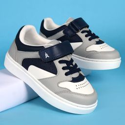 Pine Kids Velcro Closer Casual Shoes - Grey & Navy Blue-image-66