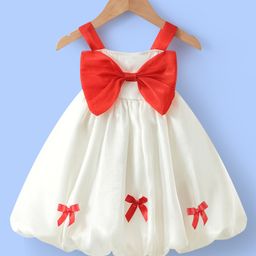 Mark & Mia Sleeveless Party Dress with Bow Applique - Beige-image-77