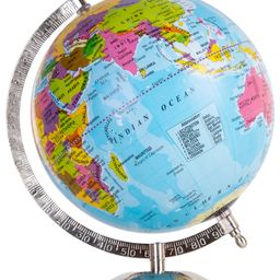Magicwand STEM & STEAM Educational,Decorative Spinning Political Educational Laminated Rotating World Globe MADE IN INDIA 10" with Chrome Base-5