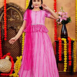 Sangria Girls Printed Lehenga Choli With Dupatta-17